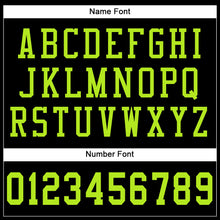 Load image into Gallery viewer, Custom Black Neon Green Mesh Authentic Football Jersey
