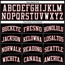 Load image into Gallery viewer, Custom Black White-Red Authentic Throwback Basketball Jersey
