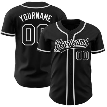 Custom Black Black-White Authentic Baseball Jersey