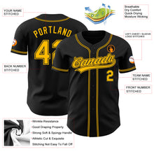 Load image into Gallery viewer, Custom Black Gold Authentic Baseball Jersey
