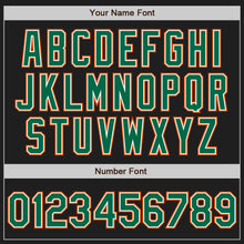 Load image into Gallery viewer, Custom Black Kelly Green-Orange Authentic Baseball Jersey
