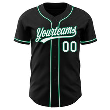 Load image into Gallery viewer, Custom Black White-Kelly Green Authentic Baseball Jersey
