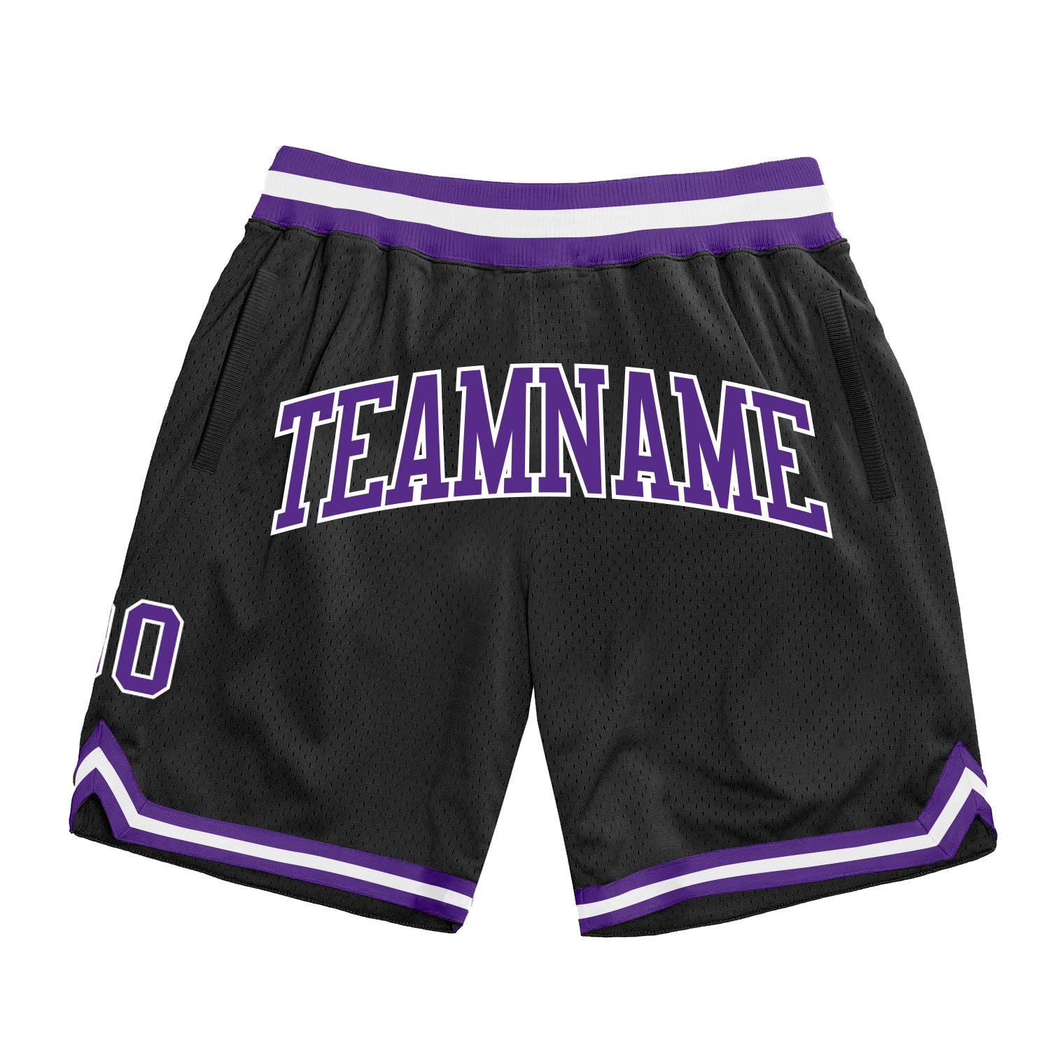 Load image into Gallery viewer, Custom Black Purple-White Authentic Throwback Basketball Shorts