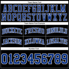 Load image into Gallery viewer, Custom Black Royal-White Authentic Throwback Basketball Shorts
