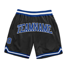 Load image into Gallery viewer, Custom Black Royal-White Authentic Throwback Basketball Shorts
