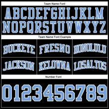 Load image into Gallery viewer, Custom Black Light Blue-White Authentic Throwback Basketball Shorts
