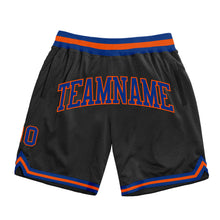 Load image into Gallery viewer, Custom Black Royal-Orange Authentic Throwback Basketball Shorts
