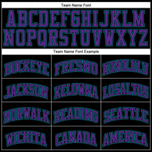 Load image into Gallery viewer, Custom Black Teal Pinstripe Purple-Teal Authentic Basketball Jersey
