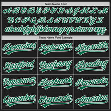 Load image into Gallery viewer, Custom Black Kelly Green Pinstripe Kelly Green-White Authentic Baseball Jersey

