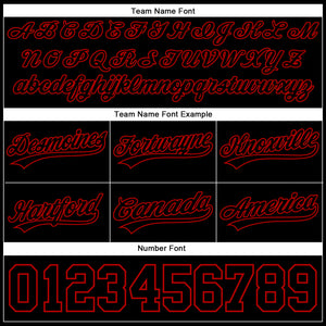 Custom Black Red Authentic Throwback Basketball Shorts