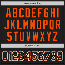 Load image into Gallery viewer, Custom Black Orange Pinstripe Black-White Authentic Baseball Jersey
