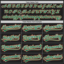 Load image into Gallery viewer, Custom Black Orange Pinstripe Kelly Green-White Authentic Baseball Jersey
