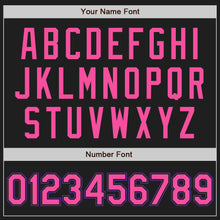 Load image into Gallery viewer, Custom Black Pink Pinstripe Pink-Purple Authentic Baseball Jersey
