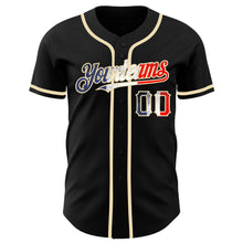 Load image into Gallery viewer, Custom Black Vintage French Flag-City Cream Authentic Baseball Jersey
