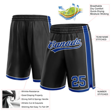 Custom Black Royal-White Authentic Basketball Shorts