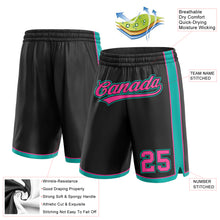 Load image into Gallery viewer, Custom Black Pink-Aqua Authentic Basketball Shorts

