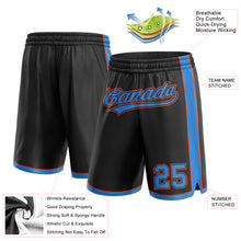Load image into Gallery viewer, Custom Black Electric Blue-Orange Authentic Basketball Shorts
