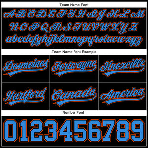 Custom Black Powder Blue-Orange Authentic Basketball Shorts