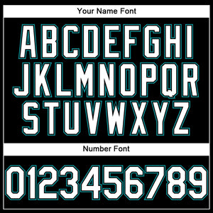 Custom Black White-Teal Performance T-Shirt
