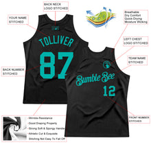 Load image into Gallery viewer, Custom Black Aqua Authentic Throwback Basketball Jersey
