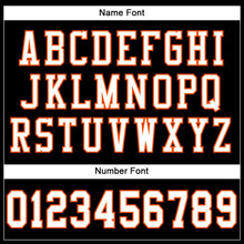Load image into Gallery viewer, Custom Black White-Orange Mesh Authentic Football Jersey
