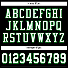 Load image into Gallery viewer, Custom Black White-Grass Green Mesh Authentic Football Jersey
