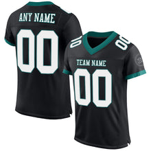 Load image into Gallery viewer, Custom Black White-Midnight Green Mesh Authentic Football Jersey

