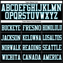 Load image into Gallery viewer, Custom Black White-Teal Mesh Authentic Football Jersey
