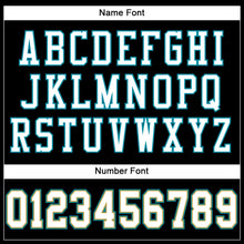 Load image into Gallery viewer, Custom Black White-Teal Mesh Authentic Football Jersey
