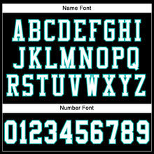 Load image into Gallery viewer, Custom Black White-Aqua Mesh Authentic Football Jersey
