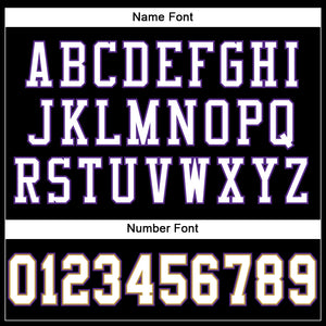 Custom Black White-Purple Mesh Authentic Football Jersey