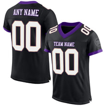 Load image into Gallery viewer, Custom Black White-Purple Mesh Authentic Football Jersey
