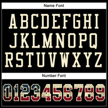 Load image into Gallery viewer, Custom Black Vintage USA Flag-Cream Mesh Authentic Football Jersey
