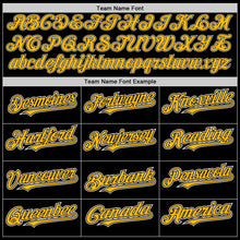 Load image into Gallery viewer, Custom Black Gold-Yellow Authentic Baseball Jersey
