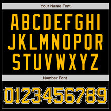 Load image into Gallery viewer, Custom Black Gold-Yellow Authentic Baseball Jersey
