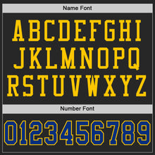 Load image into Gallery viewer, Custom Black Royal-Yellow Mesh Authentic Football Jersey
