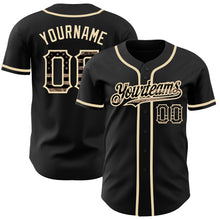 Load image into Gallery viewer, Custom Black Camo USA Flag-City Cream Authentic Baseball Jersey
