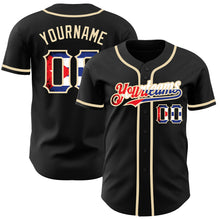 Load image into Gallery viewer, Custom Black Vintage Cuban Flag-City Cream Authentic Baseball Jersey
