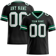 Load image into Gallery viewer, Custom Black White-Kelly Green Mesh Authentic Football Jersey
