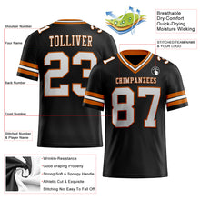 Load image into Gallery viewer, Custom Black White-Texas Orange Mesh Authentic Football Jersey

