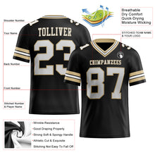 Load image into Gallery viewer, Custom Black White-Vegas Gold Authentic Football Jersey
