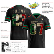 Load image into Gallery viewer, Custom Black Vintage Mexican Flag Kelly Green Red-City Cream Mesh Authentic Football Jersey
