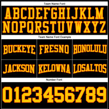 Load image into Gallery viewer, Custom Stitched Black Yellow-Orange Football Pullover Sweatshirt Hoodie
