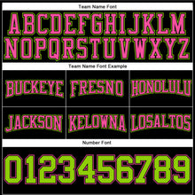 Load image into Gallery viewer, Custom Stitched Black Neon Green-Pink Football Pullover Sweatshirt Hoodie
