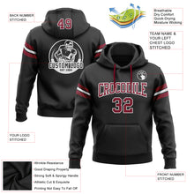 Load image into Gallery viewer, Custom Stitched Black Crimson-White Football Pullover Sweatshirt Hoodie
