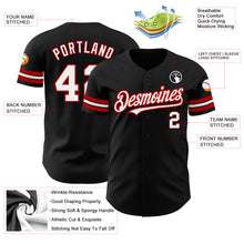 Load image into Gallery viewer, Custom Black White-Red Authentic Baseball Jersey
