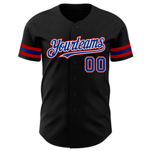 Load image into Gallery viewer, Custom Black Royal-Red Authentic Baseball Jersey
