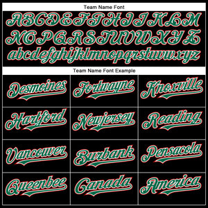 Custom Black Red-Kelly Green Authentic Baseball Jersey