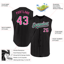 Load image into Gallery viewer, Custom Black White Pinstripe Red Authentic Sleeveless Baseball Jersey
