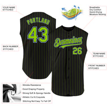Load image into Gallery viewer, Custom Black Red Pinstripe White Authentic Sleeveless Baseball Jersey
